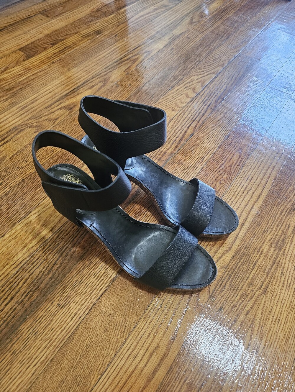 Vince Camuto, Never Worn, Like New, Classic Black Ankle-Strap Women's Heels - Picture 2 of 9